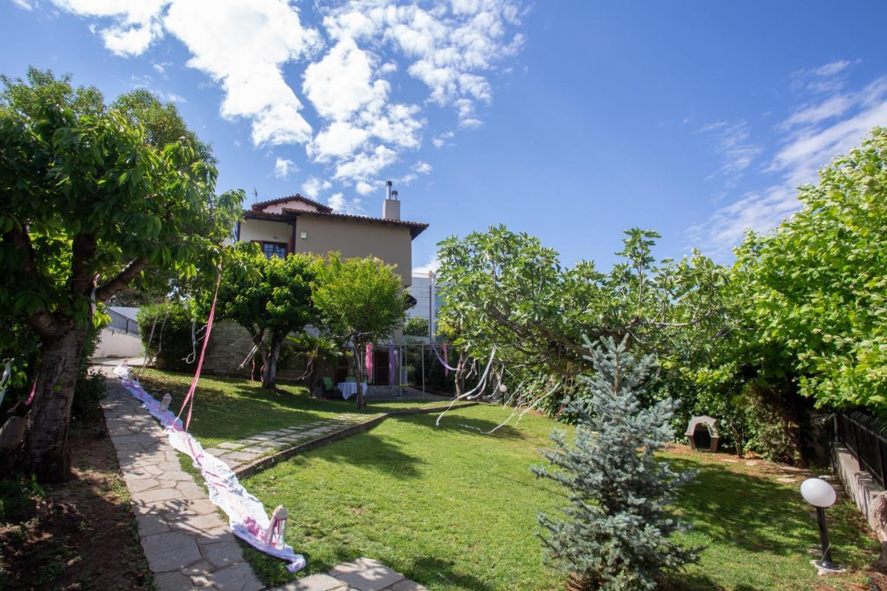 Τraditional Fully Detached Villa On A Luxurious Hillock Of Thessaloniki With Its Own Garden Also For Family & Wedding Gatherings For 10 To 25 People Only 15 Minutes From Airport Екстер'єр фото